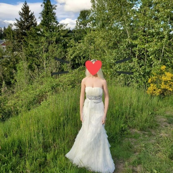 Deb Dresses & Skirts - Strapless wedding dress gown ruffles sparkly